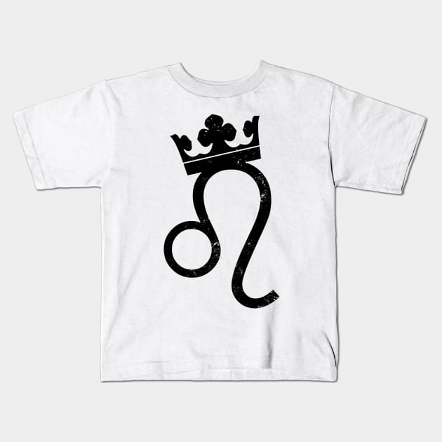 Leo Zodiac Shirt | King Crown Gift Kids T-Shirt by Gawkclothing